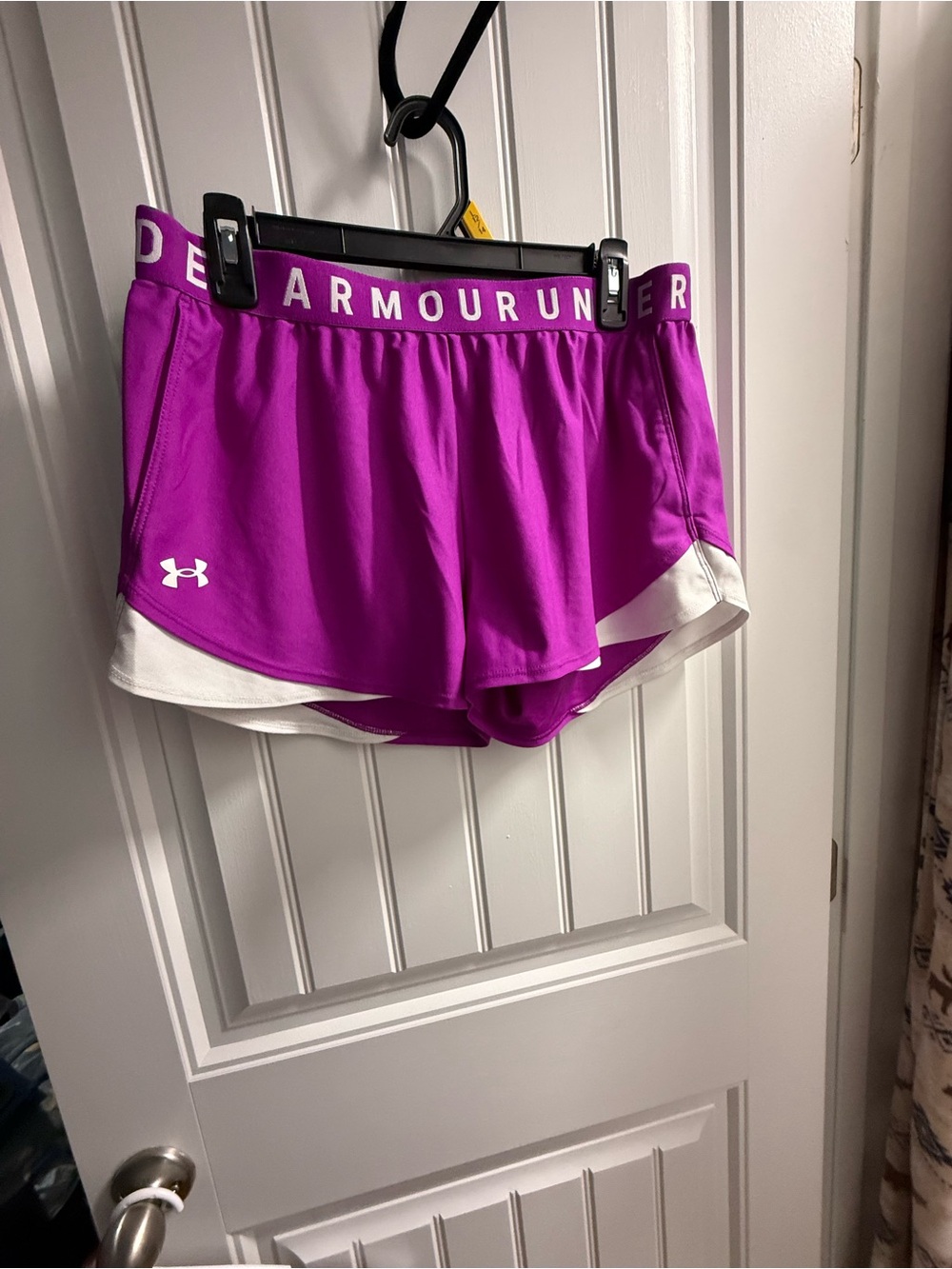 Under Armour Purple/White and black/pink Women's Athletic Shorts